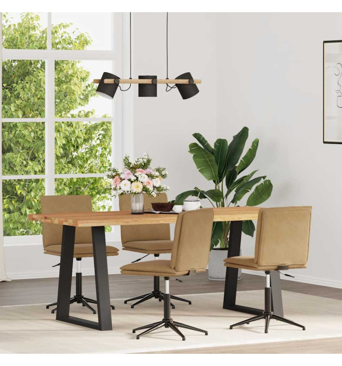 Chaises à manger lot de 4 marron velours | Mobilier & Déco