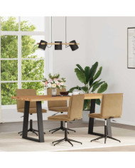 Chaises à manger lot de 4 marron velours | Mobilier & Déco
