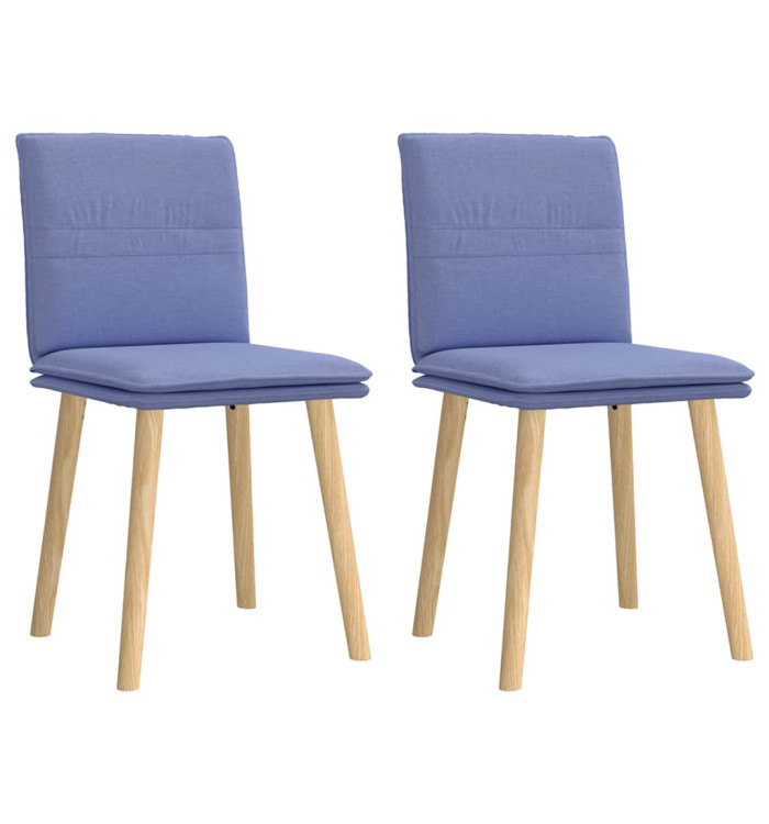 Chaises à manger lot de 2 bleu jean tissu | Mobilier & Déco