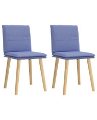 Chaises à manger lot de 2 bleu jean tissu | Mobilier & Déco