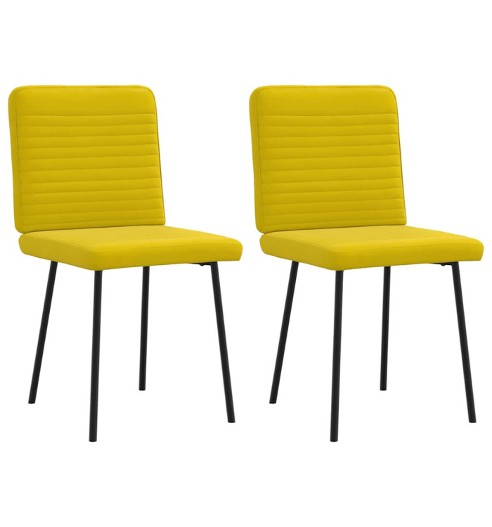 Chaises à manger lot de 2 Jaune Velours | Mobilier & Déco