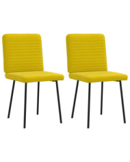 Chaises à manger lot de 2 Jaune Velours | Mobilier & Déco