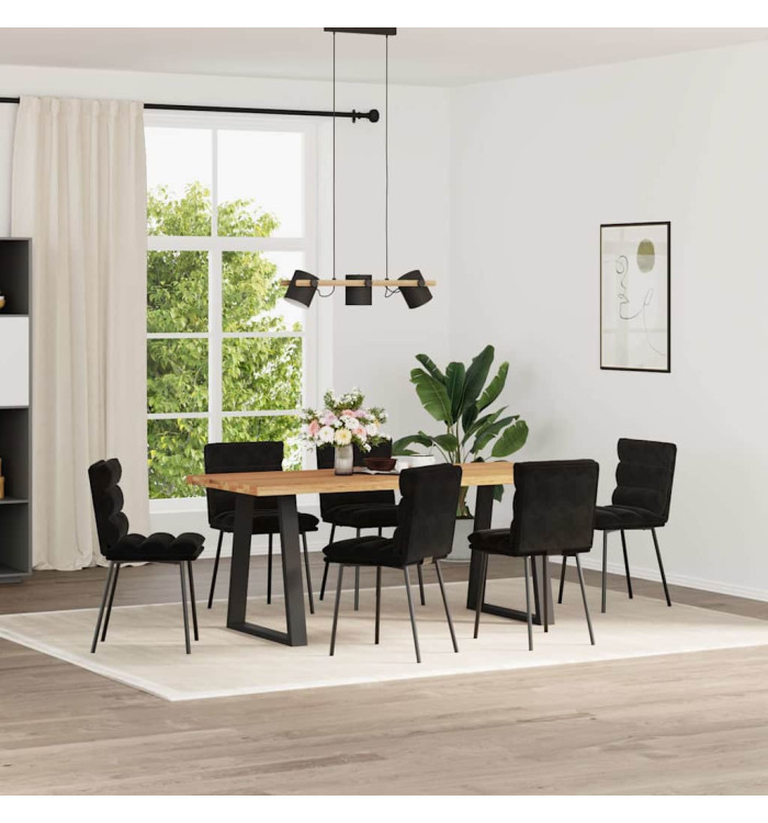 Chaises à manger lot de 6 noir velours | Mobilier & Déco
