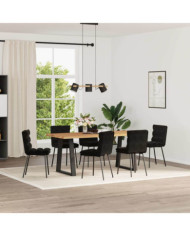 Chaises à manger lot de 6 noir velours | Mobilier & Déco