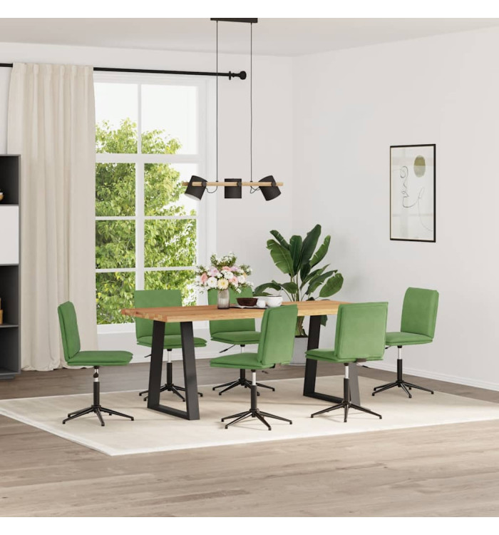 Chaises à manger lot de 6 vert clair velours | Mobilier & Déco