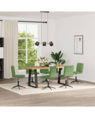 Chaises à manger lot de 6 vert clair velours | Mobilier & Déco