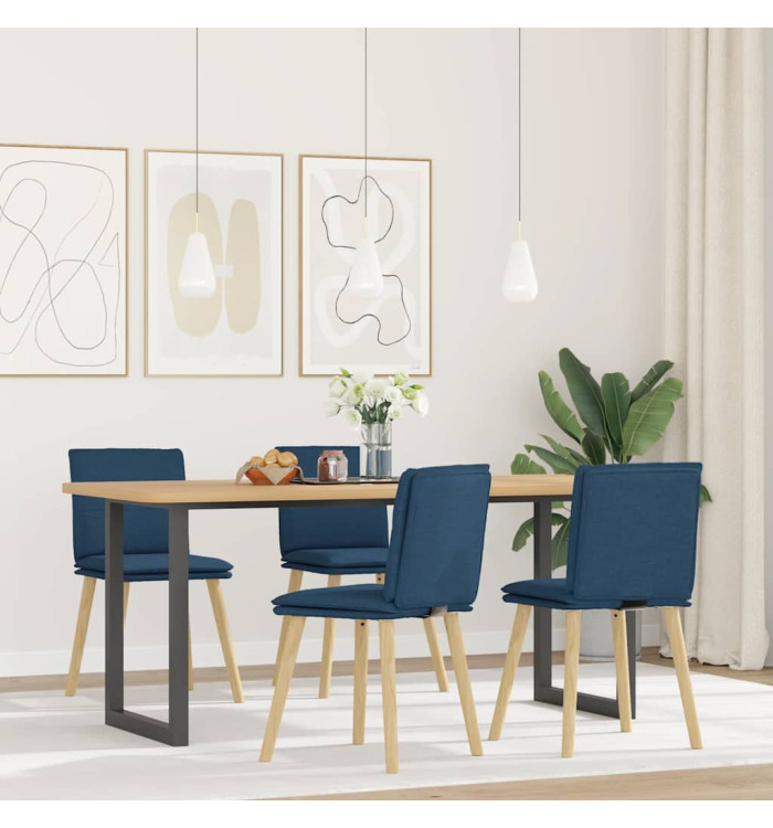 Chaises à manger lot de 4 bleu tissu | Mobilier & Déco