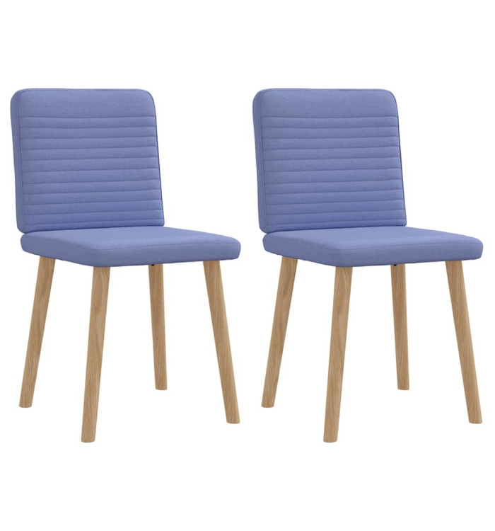 Chaises à manger lot de 2 bleu jean tissu | Mobilier & Déco