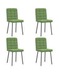 Chaises à manger lot de 4 vert clair velours | Mobilier & Déco