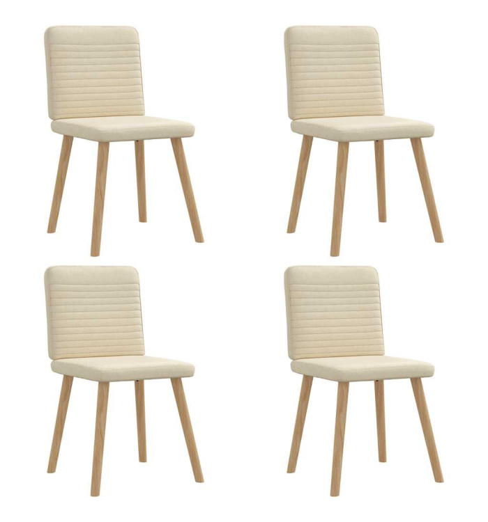 Chaises à manger lot de 4 crème tissu | Mobilier & Déco