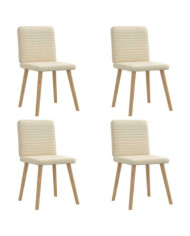 Chaises à manger lot de 4 crème tissu | Mobilier & Déco