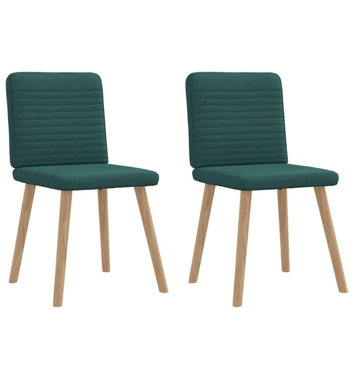Chaises à manger lot de 2 vert foncé tissu | Mobilier & Déco