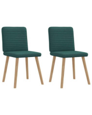 Chaises à manger lot de 2 vert foncé tissu | Mobilier & Déco