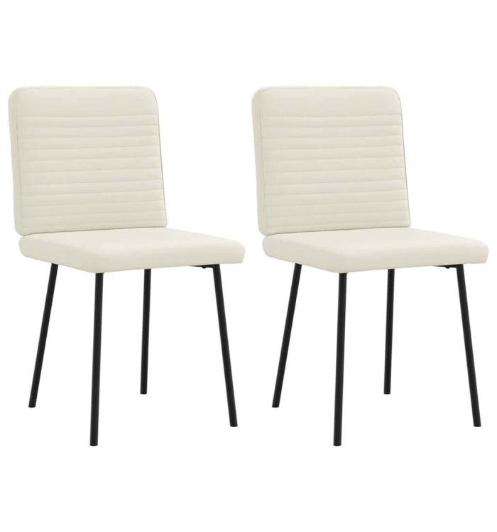 Chaises à manger lot de 2 Crème Velours | Mobilier & Déco