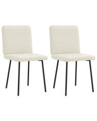 Chaises à manger lot de 2 Crème Velours | Mobilier & Déco
