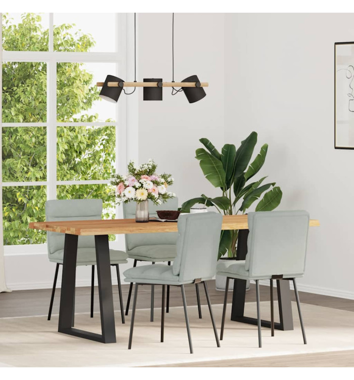 Chaises à manger lot de 4 Gris clair Velours | Mobilier & Déco