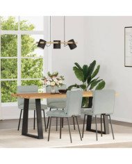 Chaises à manger lot de 4 Gris clair Velours | Mobilier & Déco