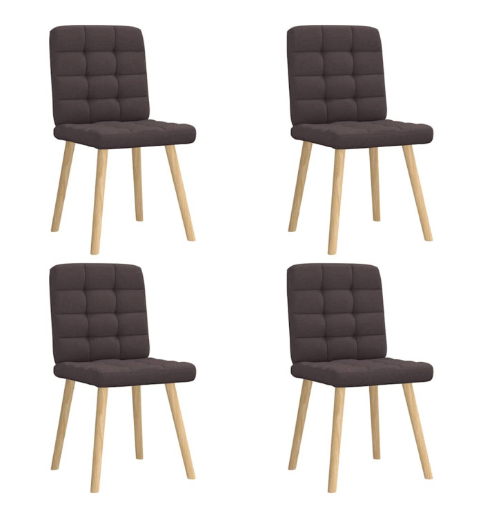 Chaises à manger lot de 4 marron foncé tissu | Mobilier & Déco