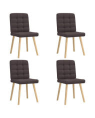 Chaises à manger lot de 4 marron foncé tissu | Mobilier & Déco