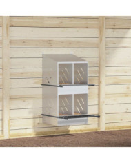 Nichoir de poules avec 4 compartiments Métal argenté galvanisé | Mobilier & Déco