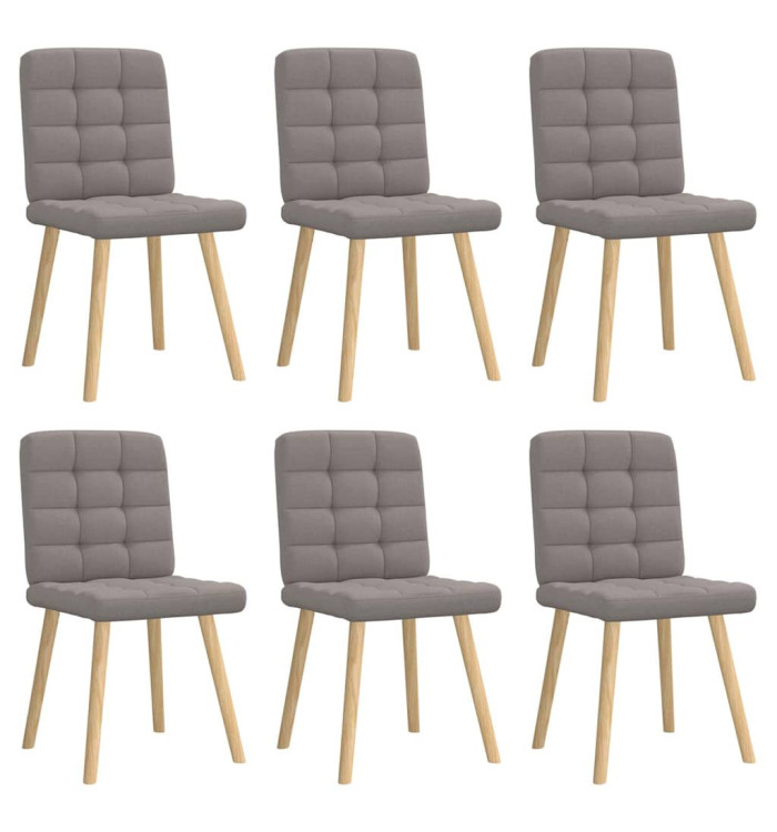 Chaises à manger lot de 6 taupe tissu | Mobilier & Déco