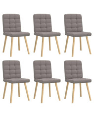 Chaises à manger lot de 6 taupe tissu | Mobilier & Déco