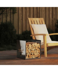 Portant de bois de chauffage 40x40x40 cm acier inoxydable | Mobilier & Déco
