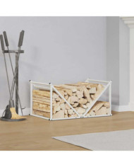 Portant de bois chauffage blanc 70x43x34,5 cm | Mobilier & Déco
