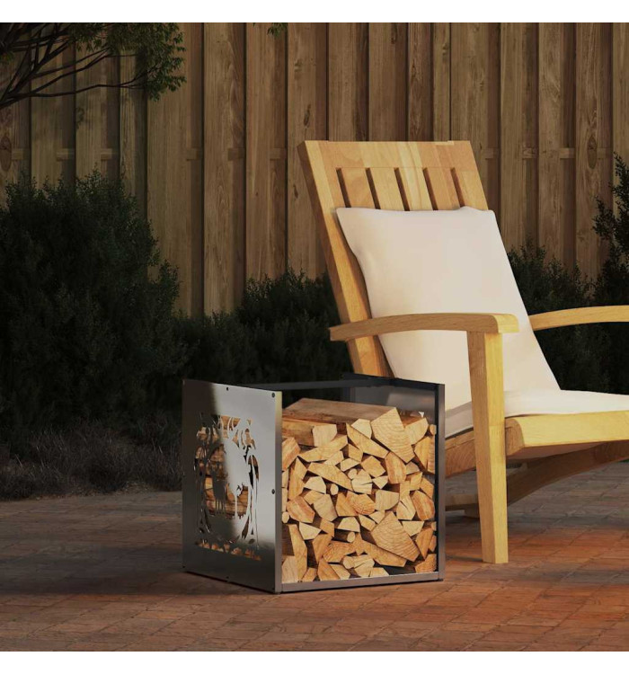 Portant de bois de chauffage 40x40x40 cm acier inoxydable | Mobilier & Déco