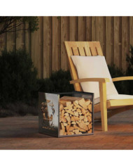 Portant de bois de chauffage 40x40x40 cm acier inoxydable | Mobilier & Déco