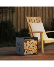 Portant de bois chauffage anthracite 40x40x40 cm | Mobilier & Déco