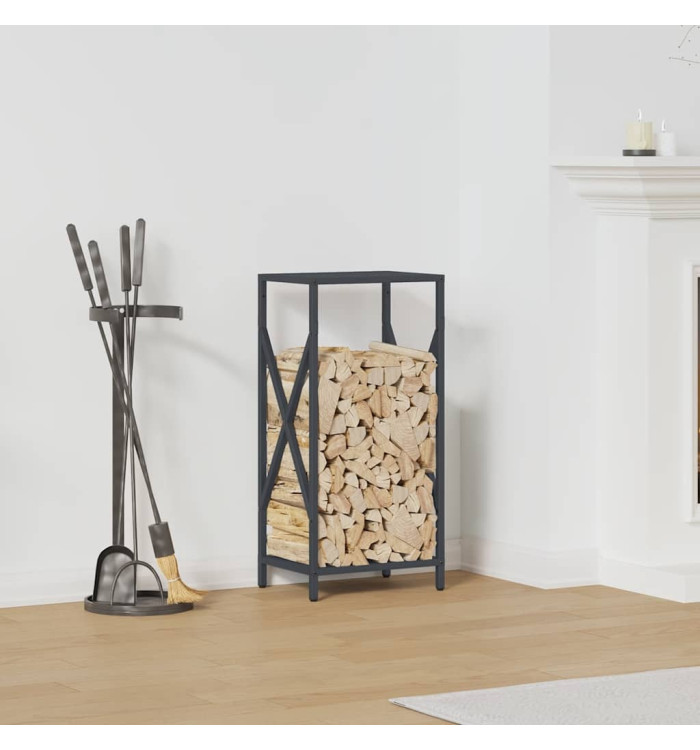 Portant de bois chauffage anthracite 34x25x70 cm | Mobilier & Déco