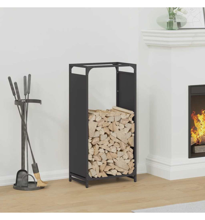 Portant de bois chauffage noir 44x28x90 cm | Mobilier & Déco