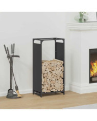 Portant de bois chauffage noir 44x28x90 cm | Mobilier & Déco