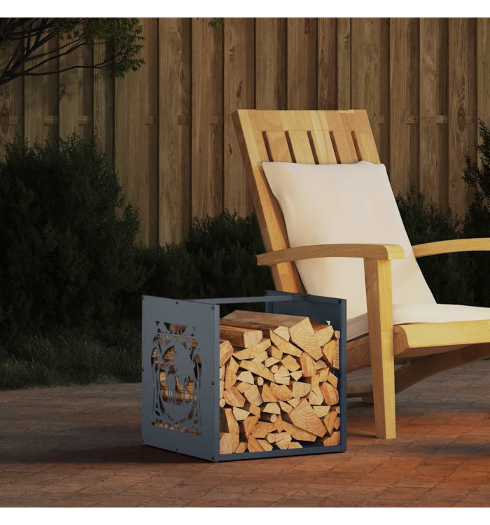 Portant de bois chauffage anthracite 40x40x40 cm | Mobilier & Déco
