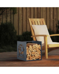 Portant de bois chauffage anthracite 40x40x40 cm | Mobilier & Déco