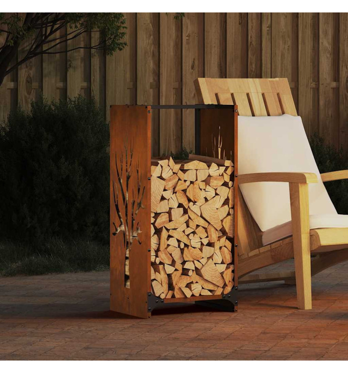  Étagère à bois 40x30x80 cm acier résistant aux intempéries | Mobilier & Déco