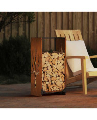  Étagère à bois 40x30x80 cm acier résistant aux intempéries | Mobilier & Déco