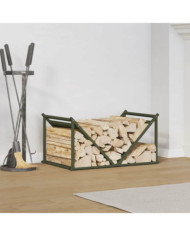 Portant de bois chauffage vert olive 70x43x34,5 cm | Mobilier & Déco