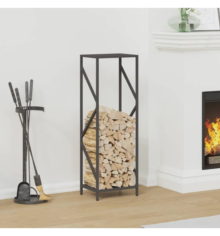 Portant de bois chauffage noir 34x25x100 cm | Mobilier & Déco