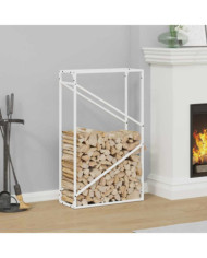 Portant de bois chauffage blanc 60x25x100 cm | Mobilier & Déco