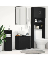 Armoire de bain chêne noir 60x33x60 cm bois d'ingénierie | Mobilier & Déco