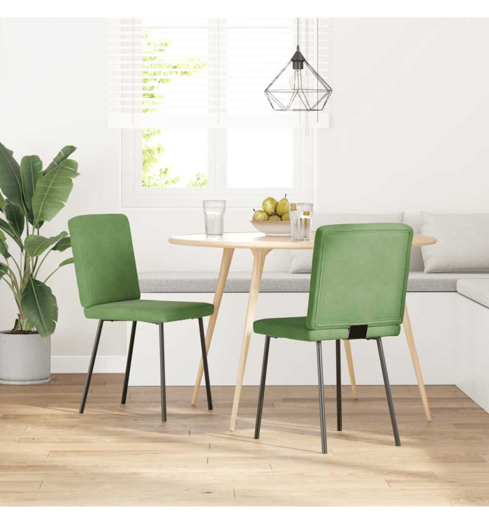 Chaises à manger lot de 2 Vert clair Velours | Mobilier & Déco