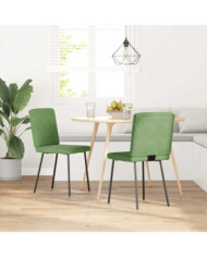 Chaises à manger lot de 2 Vert clair Velours | Mobilier & Déco