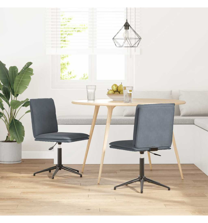 Chaises à manger lot de 2 Gris foncé Velours | Mobilier & Déco