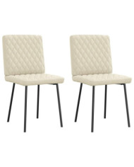 Chaises à manger lot de 2 crème similicuir | Mobilier & Déco