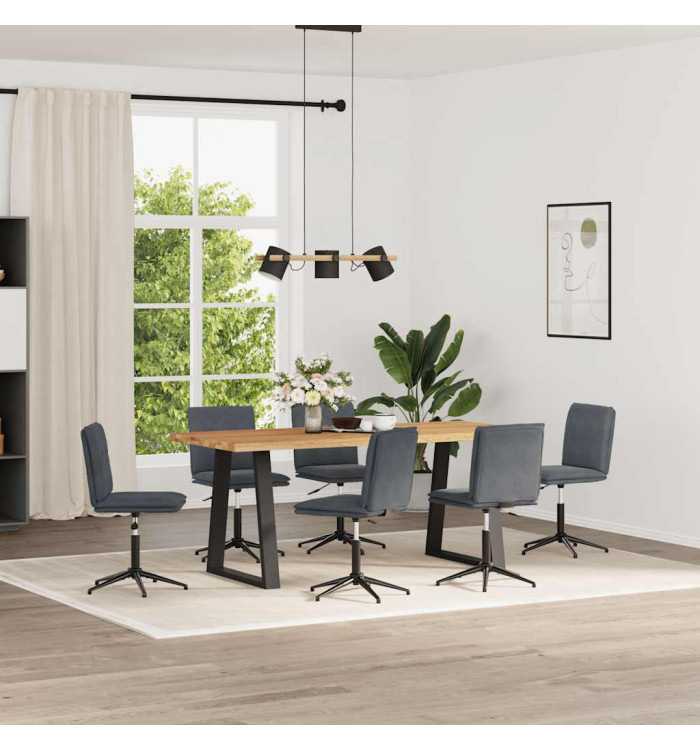 Chaises à manger lot de 6 gris foncé velours | Mobilier & Déco