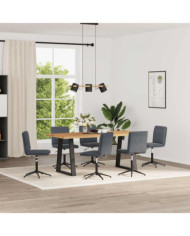 Chaises à manger lot de 6 gris foncé velours | Mobilier & Déco