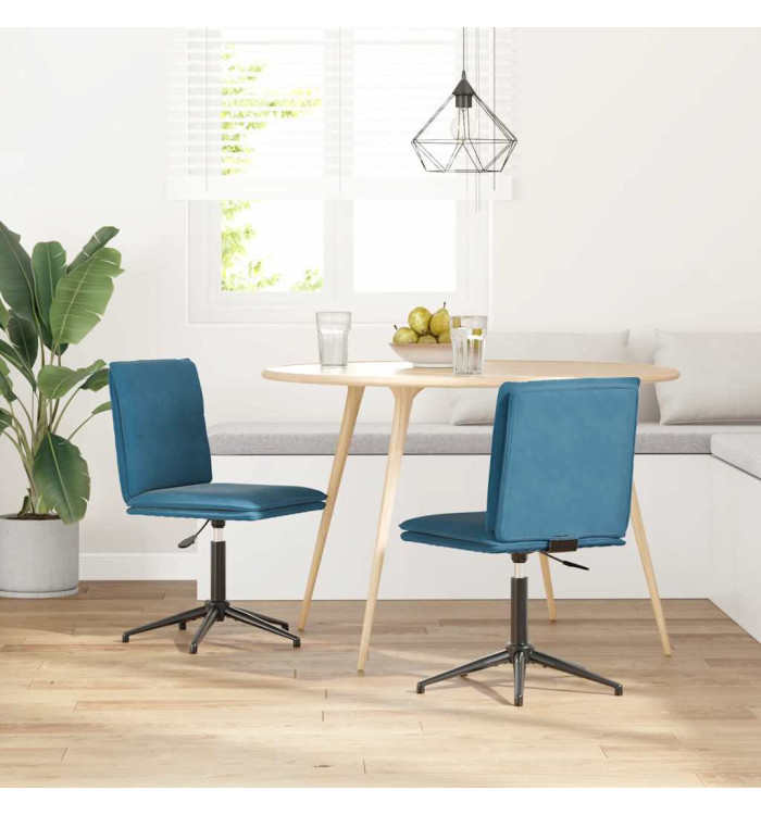 Chaises à manger lot de 2 Bleu Velours | Mobilier & Déco