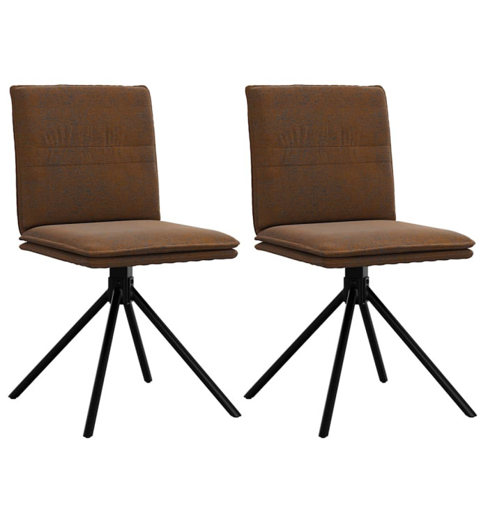 Chaise à manger marron similicuir daim | Mobilier & Déco
